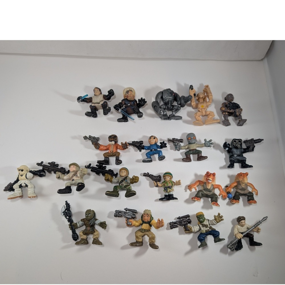 Star Wars Galactic Heroes Figure Lot 19 pc Anakin Jar Jar Battle Droid 2007 LFL